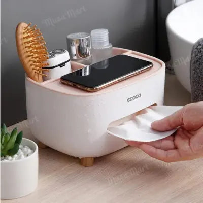Multi-functional Tissue Box with Storage